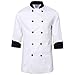 White chef uniforms unisex long and short sleeve coat catering jackets size 3XL, US Size L (Tag XXXL), White with Black
