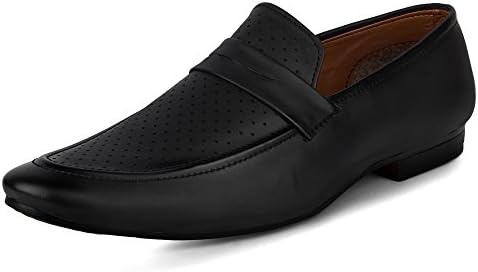BUWCH Formal Black Synthetic Leather Shoe for Men