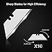 acetek Utility Knife Box Cutter,Pocket Folding Utility Knives Retractable with 10pcs Stainless Steel Blades, Belt Clip, Safety Quick Change Blade and Lock-Back Design