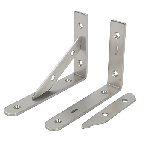 image for Amarine-made Pair Stainless Steel Solid Shelf Brackets,8