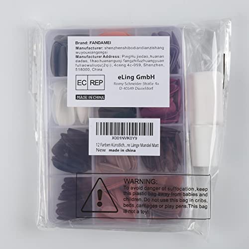 FANDAMEI Press on Nails, 12 Packs 288PCS Matte Press on Nails, Medium Almond Fake Nails Full Cover, Short Almond Glue on Nails with 7g Nail Glue, 12 Solid Color False Nails for Nail Art DIY - Image 8