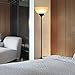 SUNLLIPE Floor Lamp 70 inches Plastic Shade Modern Sturdy Standing Lamp Light 9W Energy Saving LED Torchiere Floor Lamp for Living Room, Dorm and Bedroom (Black)