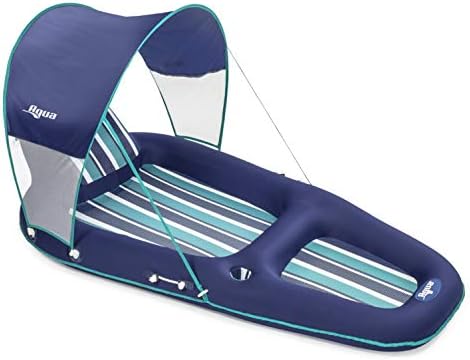 Inflatable aqua lounge chair with valve, priced at $69.99.