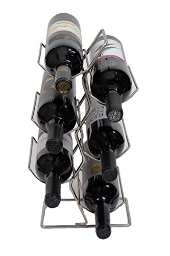 Elaine Karen Deluxe 6 Bottle Wine Tree Table Top Rack Storage Display Organizer Shelving - Chrome - Thumbnail 6
