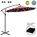 ABCCANOPY 10 FT Solar Powered LED Patio Outdoor Umbrella Hanging Umbrella Cantilever Umbrella Offset Umbrella Easy Open Lift 360 Degree Rotation with 32 LED Lights (Burgundy)