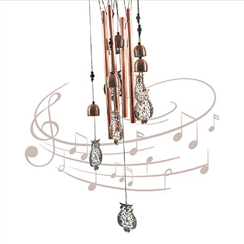 Alitake Owl Wind Chimes for Outside, Brass Wind Chimes Outdoor Clearance with S Hook Windchimes Indoor and Outdoor Decorations, Windchime Gifts for Mom Grandma Garden Gift Housewarming Gift