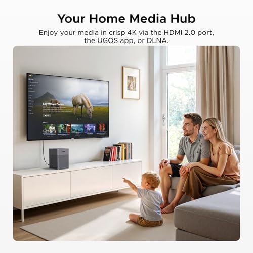 UGREEN NASync DH4300 Plus 4-Bay Desktop NAS, RK3588C SoC, 2.5 GbE LAN Port, 8GB LPDDR4X RAM, NFC One-Touch Connection, AI-Powered Family & Baby Album, Personal Cloud for Home/Office (Diskless) | 2.5 GbE Port, 8GB LPDDR4X RAM, A76+A55 8 Cores SoC, Cloud Backup, Remote Access, NFC, Multi-Device Connectivity (Diskless)