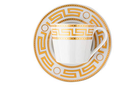 Almina | Türkische Kaffeetassen Set | Mokkatassen | für 6 Personen | Weiß | Gold | – Bild 6