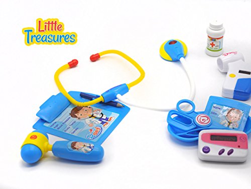 Little Treasures Medical Center Dr Set Kit with Real Working Accessories - Doctors Check-up Playing Set - Preschoolers Will Love to Play Doctor or Nurse with This Handy Medical kit