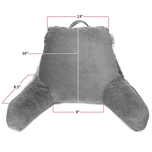 Nestl Reading Pillow with Portable Laptop Lap Desk, Velvet Feel Back