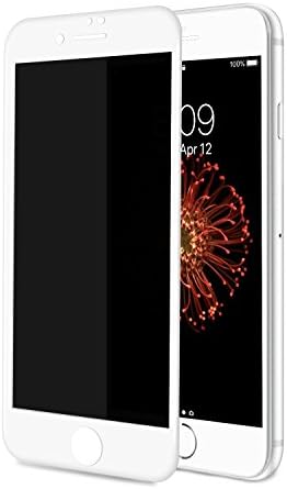 TECHO Privacy Screen Protector for iPhone 8 Plus 7 Plus, [Full Coverage] [Case Friendly] [Super Clear] Anti-Spy 9H Hardness Tempered Glass Screen Protectors (White)