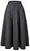 Vocni Women Flared A-Line Winter Wool Blend Midi Long Skirt ,Dark Grey ,Medium-Tag L
