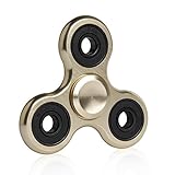 ELONGDI EDC Hand Spinner Aluminum Help Focus Durable Finger Spinner Toy Perfect for Spend Time Relieves Anxiety Fidget ADHD Autism Lessen Boredom, High Speed Up to 5mins (Gold)