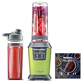 Willsence Blender Smoothie Blender 700 Watts Intelligent Nutri-iQ System, 6 Stainless Steel Blades, Juicer Maker And Ice Crusher,2 x 20 oz Travel Sport Cups