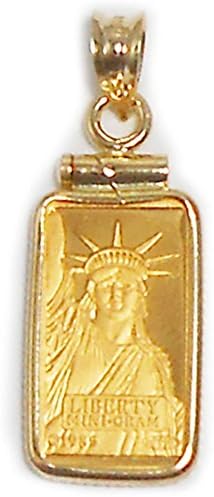 10 Gram Credit Suisse Gold Bar 14k Gold Coin Bezel Frame Mount Pendant (Coin Edge WC approx weight 1.9 grams)