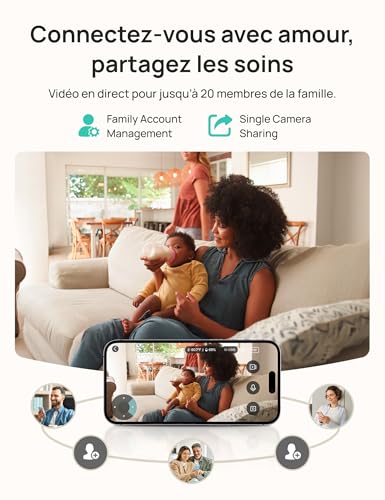 Dr.Care LumiView Plus WiFi Baby Monitor with 2 Cameras - 5.5" 1080P & 2K Display, 5000mAh Removable Battery, Privacy Mode, RGB Night Light, HD Night Vision, Crying & Motion Alert