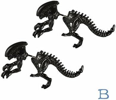 Dinosaur Ear Studs Earrings Women Skeleton Ear Tragus Piercing Dangles Small Ear Studs Jewelry Hemlock (Black-1)