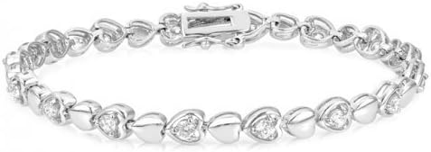 Icon Bijoux B01473R-C01 Petite Heart Charm Bracelet