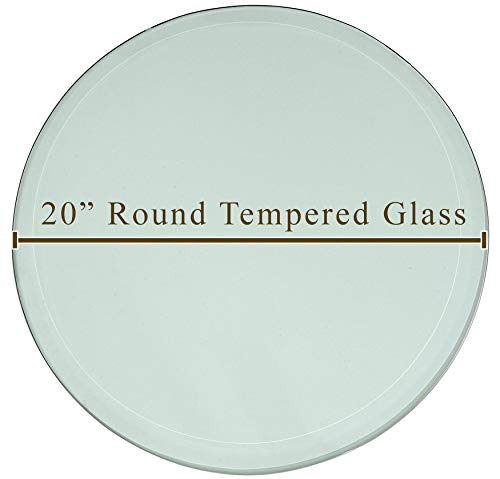 20 Inch Beveled Glass Table Top | 3/8" Thick Tempered Polished Edge | 20" Diameter 1" Bevel Premium Round Circular Plate Glass | Perfect Circle - Thumbnail 2