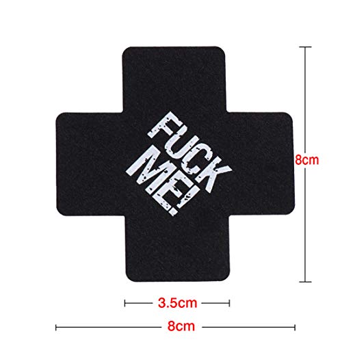 Kyrio 10 PCS Nippelabdeckungen Adhesive Pasties Einweg-Brustaufkleber Pads für Nippel mit Buchstaben, schwarz – Bild 4