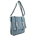 ALYSSA Double Compartment Large Flapover Crossbody Bag (Blue Grey)