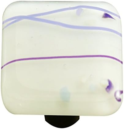 Aquila Art Glass HK3007-KA Mardi Gras Collection Knob, Purple and White