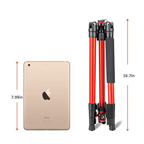 Zomei M3 Travel Camera Tripod Monopod Aluminum Lightweight Professional with 360 Degree Ball Head,1/4" Quick Release Plate and Carry Bag for Canon Nikon Sony DSLR (Orange)