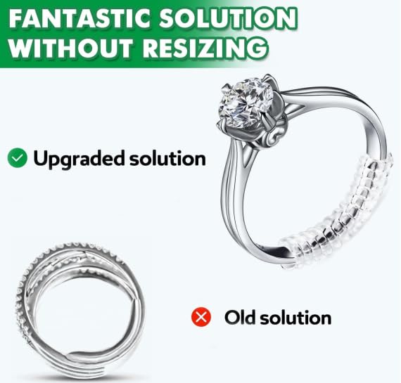 Anpro Ring Sizer Adjusters for Loose Rings - 15-Pack Multiple Styles, Invisible Spacer Guards & Tighteners for Women, Fits Almost Any Ring