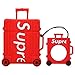 Joyleop(Red S Suitcase) Compatible with Airpods 1/2 Case Cover,3D Cute Cartoon Luxury Funny Fun, Soft Silicone Airpod Character Design Skin Keychain Ring,for Girls Boys Teens Air pods 1& 2
