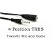 Whizzotech 6FT 4-Position 3.5mm Black Stereo TRRS Cell Phone Microphone Earphone Headset Extension Cable M/F Male to Femail, Audio Extension Cable for Iphone 6 Feet/2 Meters