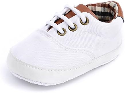 Infant/Toddler Baby Lace Up Soft Sole Sneakers Boys Basic Canvas First Walkers Shoes
