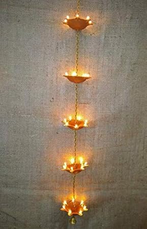 Generic Plastic Vertical Hanging Electronic Diya (Brown).