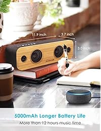 AOMAIS Life Bluetooth Speakers, 30W Loud Wood Home Outdoor Wireless Speaker,2 Woofer&2 Tweeters for Super Bass Stereo Sound,66 Ft Bluetooth V4.2 and 12H Playtime, 3 EQ Modes [Classic, Surround, Party]