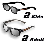 ED DUAL PLAY Family 4 Pack (2 Adult and 2 Kids) - LG AG-F310DP + AG-F400DP Cinema 3D Dual Play Compatible Gaming Glasses