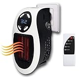 Mini Space Heater with Adjustable Timer Digital Display, Plug in Heater Electric Heater for Home and Office Ceramic Small Heater with Thermostat, 500W