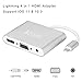 Compatible with iPhone to HDMI VGA AV Adapter, Acode 4 in 1 HDMI/VGA/Audio/Video Multiport Digital Adapter Converter to HDTV Projector 1080P for iPhone, iPad, iPod Support iOS 11, iOS 10.3(Silver)