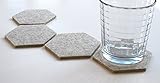 Hexagon Drink Coasters in 5mm Thick Merino Wool