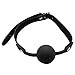 iEFiEL PU Leather Paly Buckle Belt Silicon Mouth Ball Open Breathable Mouth Gag For Men Woman (Black)