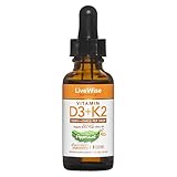 Vitamin D3 with K2 Liquid Drops for Best Absorption, All Natural, NON GMO, 2416IU D3 & 50mcg K2 (MK7) Per Serving, Strengthen Bones, Boost Immune System and Energy Levels