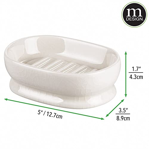 MDesign Decorative Ceramic Bar Soap Dish Tray For Bathroom Vanities