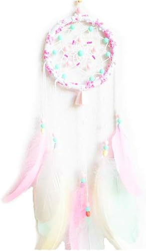 Amazon Comodo Viento ドリームキャッチャー 車 カー用品 ルームミラー アクセサリー 飾り 羽 ピンク 白 キャンディーポップ 丸 円 ジュエリー小物 ケア用品 通販