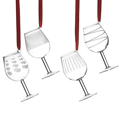 Mikasa cheers ruby set of 4 ornament wine charms