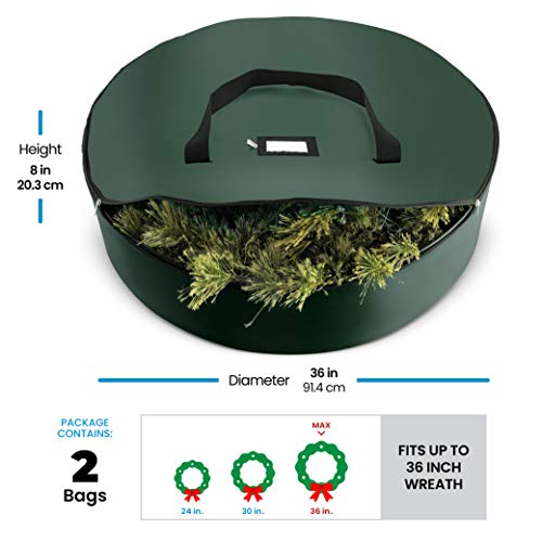 image for ZOBER 2-Pack Christmas Wreath Storage Bag 36