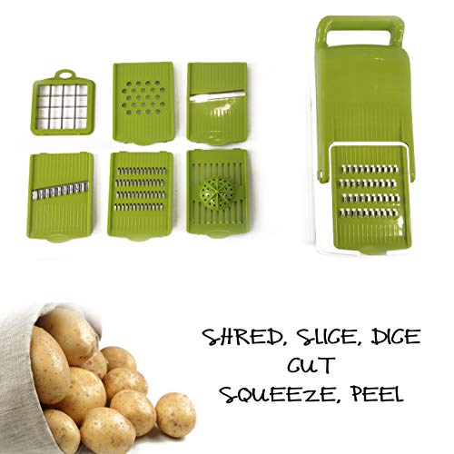Lumicook vegetable chopper slicer | Durable veggie chopper large food safe container | 8 blades and lemon juicer | All-In-One dicer slicer chopper | food chopper