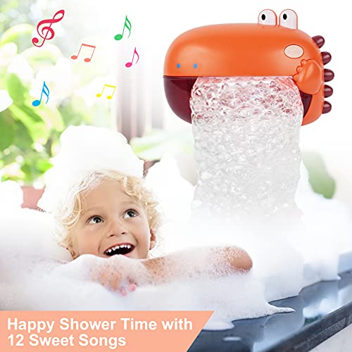 PALA PERRA Bath Bubble Machine, Cute Dinosaur Baby Bath Toys, Bath Bubble Maker with Music
