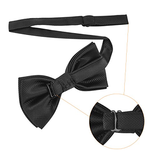 LOVTIE Tuxedo Formal Pre-Tied Satin Bow Tie,Solid Color,Adjustable Length