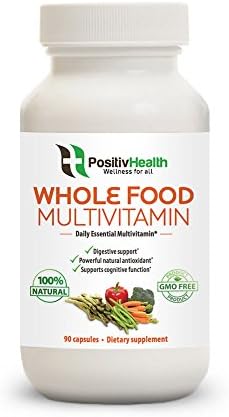 PositivHealth Whole Food Multivitamin 90 Capsules | Natural Dietary Supplement With Antioxidants, Vitamins, Minerals, Enzymes &amp; More | Support Immunity &amp; Mental Health, Boost Energy &amp; Aid Digestion