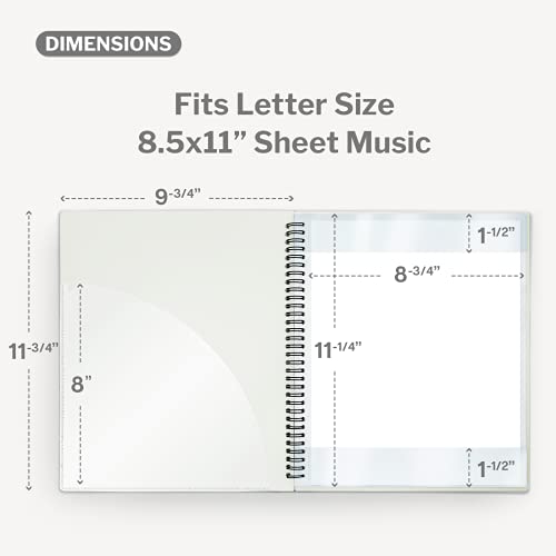 CRANBURY Sheet Music Folder 8.5x11 Binder (Black), Spiral Bound Lies