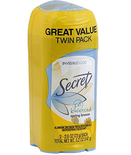 Secret Spring Breeze Scent Invisible Solid Antiperspirant & Deodorant Twin Pack 5.2 Oz