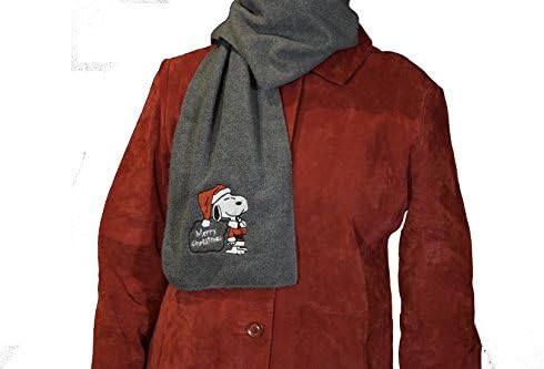 Embroidered "Snoopy" Dark Grey Scarf